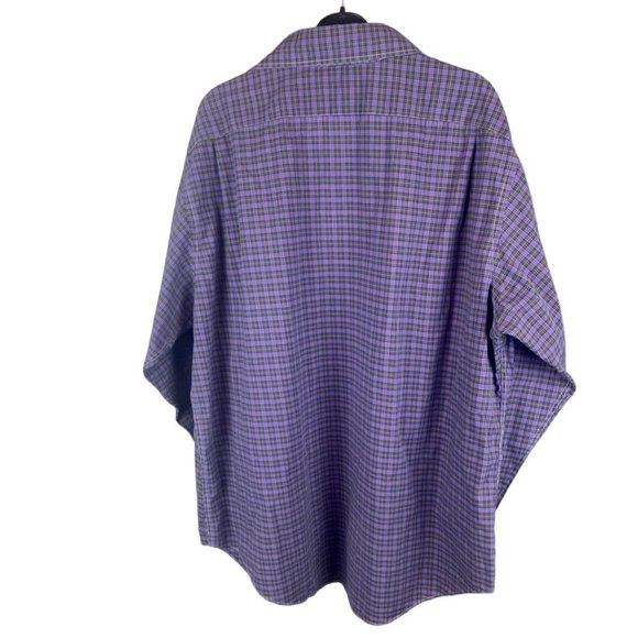 Lauren Ralph Lauren Shirt Mens 17.5 34/35 Purple Plaid Button Up Non-Iron Cotton - Picture 2 of 8